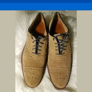 Johnston and Murphy Suede mens shoes, Tan, US 8.5